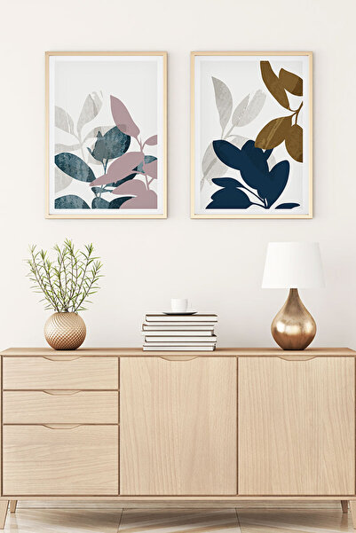 huhuli طقم لوحات حديثة بإطار خشبي huhu122