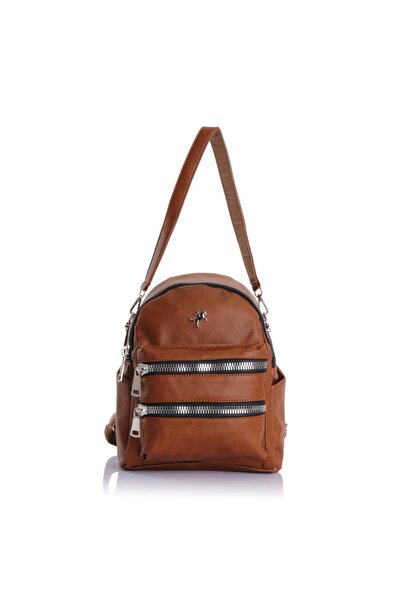 Getcho Loma Women's Tan Washed Leather Backpack - Multi-Compartment, Comfortable and Stylish Everyday Shoulder Bag Model