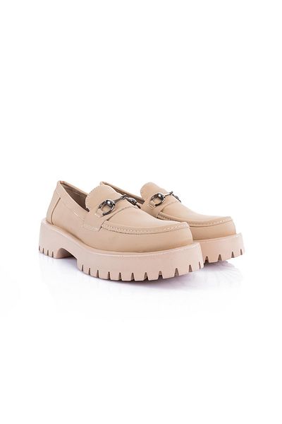 Getcho Дамски мокасини обувки Verner Buckle Ecru