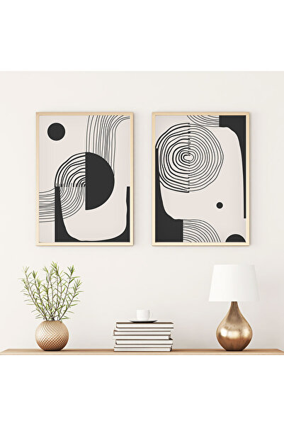 huhuli طقم لوحات حديثة بإطار خشبي huhu75