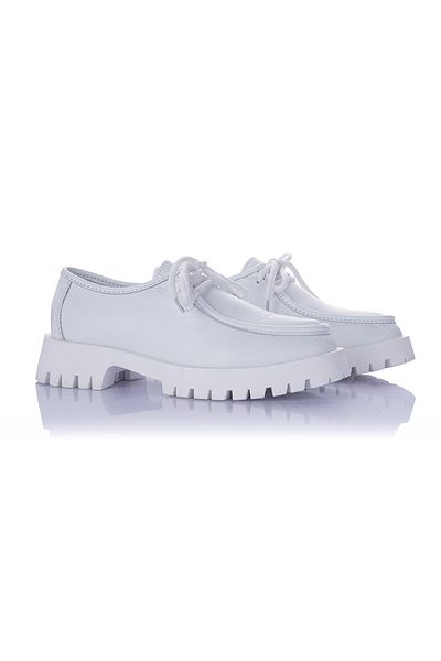 Getcho Pantofi casual Dehran pentru femei, cu talpă groasă, din piele naturală, cu șireturi