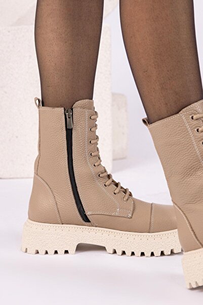 Getcho Kahlo Women's Genuine Leather Mink Boots