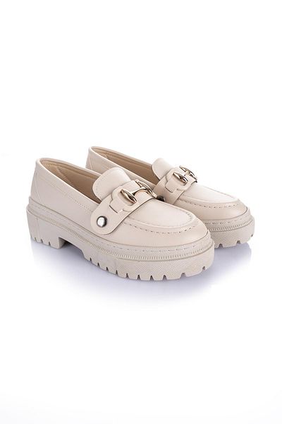Getcho Pantofi de damă Edam cu cataramă dublă, bej