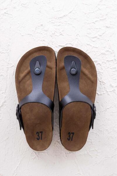 Getcho Teala Γυναικείες Μαύρες Σαγιονάρες Σόλα Φελλού - Εσωτερική επιφάνεια που δεν ιδρώνει