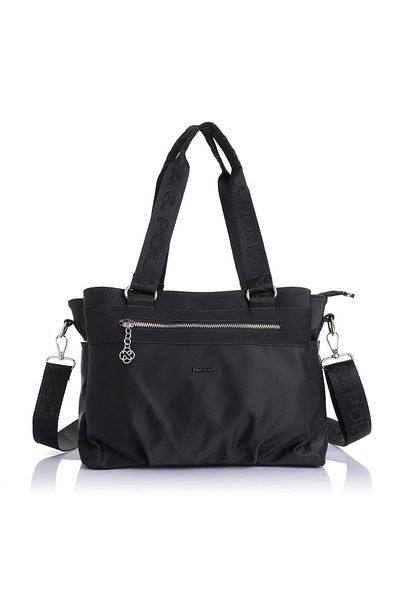 Getcho Joan Women's Black Multi-Eye Shoulder Bag – Zippered, Large Volume Model