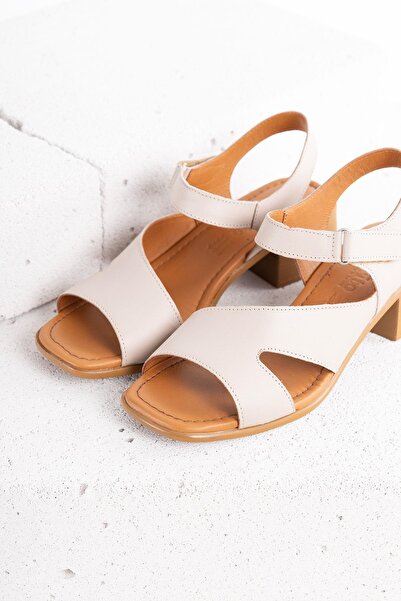 Getcho Layna Women's Silver Heeled Sandals Daily Comfortable Thick Heeled Adjustable Strap Summer Shoes