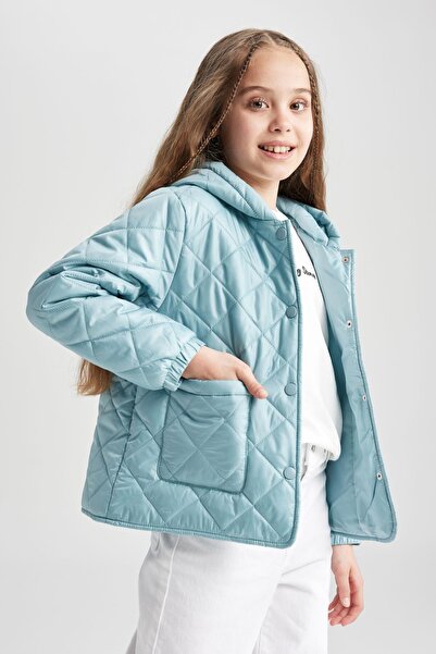 DeFacto Kız Çocuk Kapüşonlu Kapitone Mont Y9840a623sp