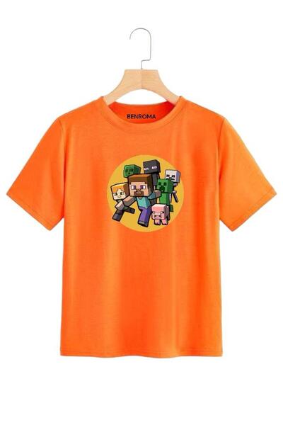 BENROMA Minecraft Baskılı Çocuk Tişört
