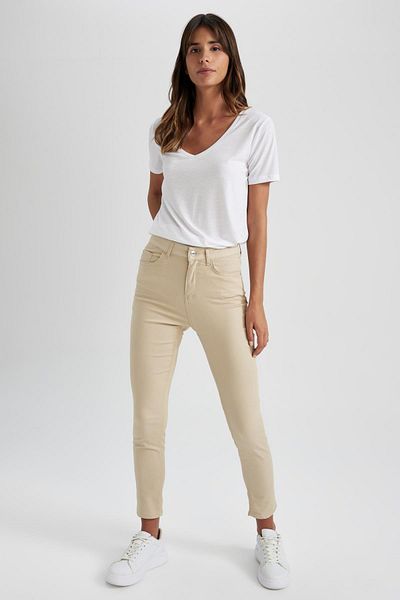 DeFacto Gabardínové kalhoty Rebeca Slim Fit s vysokým pasem M0649az23sm