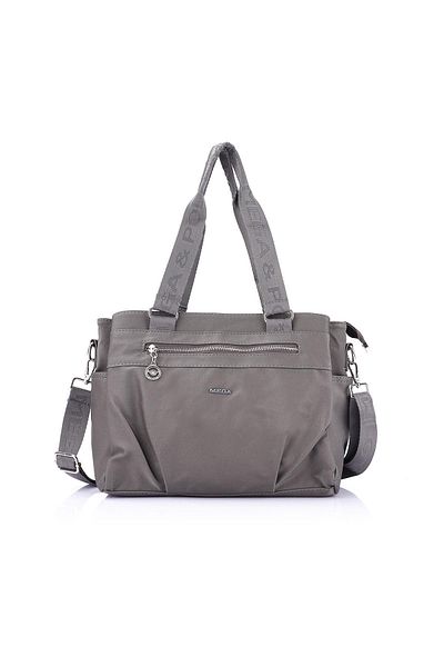 Getcho Joan Women's Gray Multi-Eye Shoulder Bag – Zippered, Large Volume Model