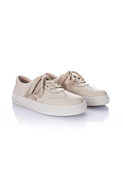 Getcho Pantofi casual de damă Ervis din piele naturală bej