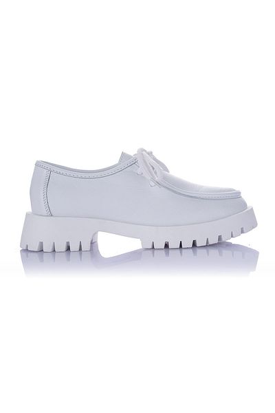 Getcho Pantofi casual Dehran pentru femei, cu talpă groasă, din piele naturală, cu șireturi