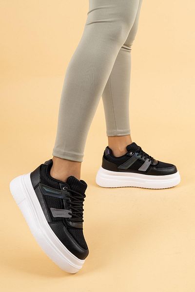 Getcho Jayne Women's Black and White Casual Sneakers