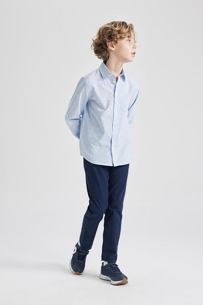 DeFacto Navy Blue Gabardine Trousers for Boys - Z1675A623Sm
