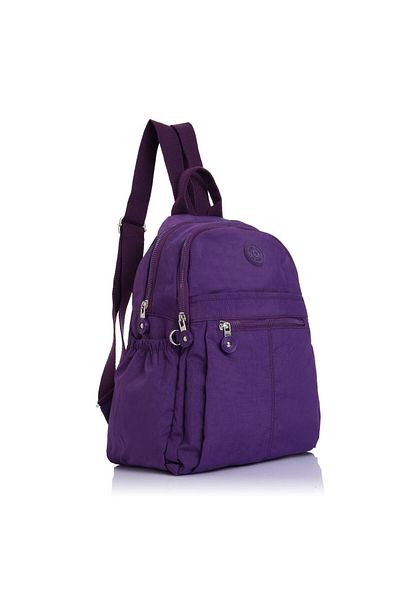 Getcho Eslera Women's Purple Crinkle Backpack – Lightweight, Multi-Pocket, Suitable for Daily and School Use