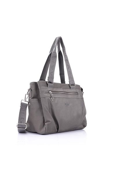 Getcho Joan Women's Gray Multi-Eye Shoulder Bag – Zippered, Large Volume Model