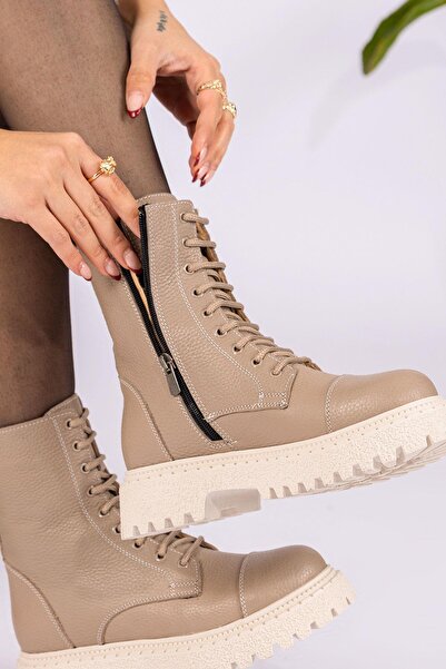 Getcho Kahlo Women's Genuine Leather Mink Boots