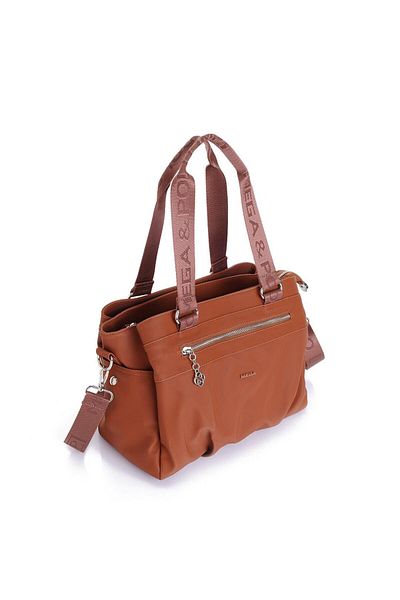 Getcho Joan Women's Light Gray Multi-Eye Shoulder Bag – Large Volume Model with Zipper