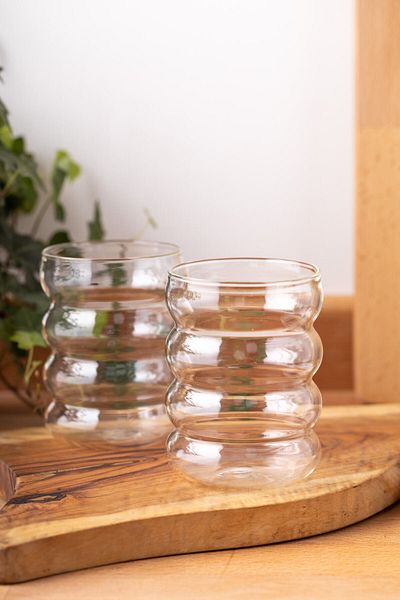 FH finehome Coolin 2-Pack Borosilicate Glass Cup 300ml