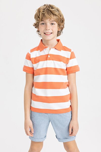 DeFacto Boy's Striped Short Sleeve Polo T-Shirt Z2767a623sm
