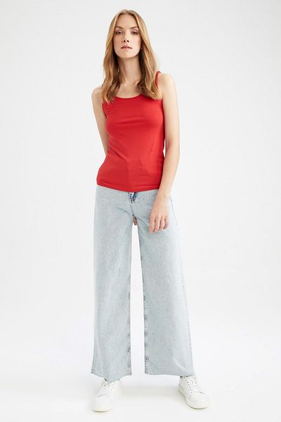 DeFacto Slim Fit Slim Fit U-Ausschnitt Basic Plain Tank Top I1059az23sm