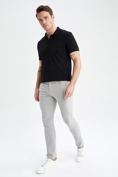 DeFacto Slim Fit Slim-Fit Slim-Fit Chino plátěné kalhoty T1055Az23Sp