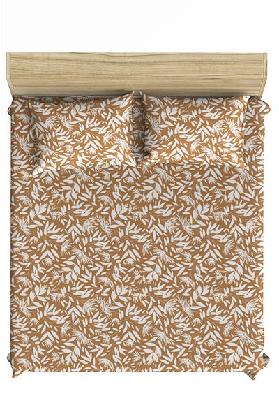 makiteks Set de lenjerie de pat cu dimensiuni mari, 100% bumbac, floral, bej, 180x200 cm