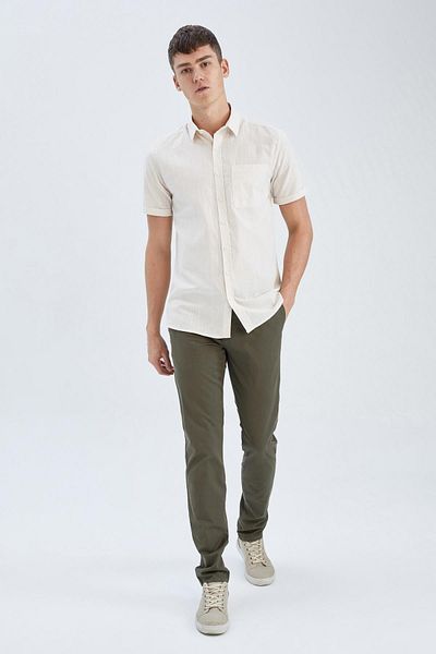 DeFacto Slim Fit Basic Short Sleeve 100 Cotton Shirt R1706az23sm