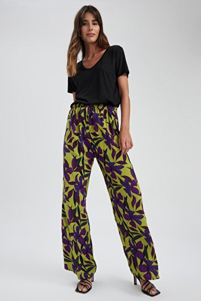 DeFacto Viscose Palazzo Trousers - Wide Leg, Patterned, N2177az23sm