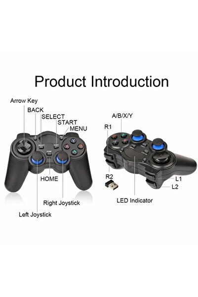 IntersTech 2.4ghz Windows XP/7/8/10 Smartphone USB Kablosuz joystick Oyun denetleyici Kolu Gamepad Pc TvBox Ps3