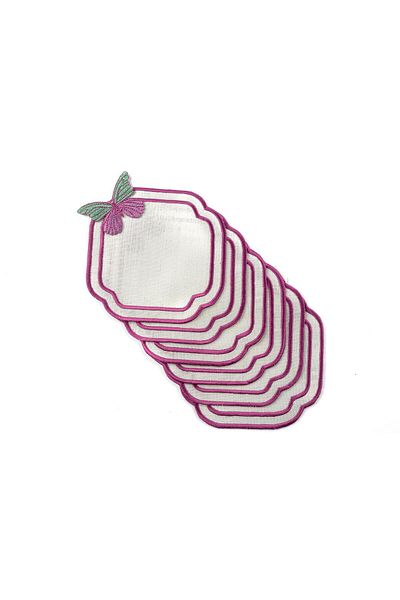 Mikasa Moor Nicole Magenta 6-Piece Coaster