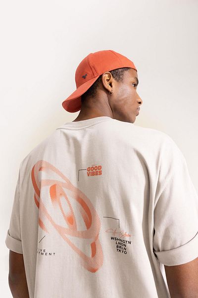 DeFacto Oversize Fit Crew Neck Back Printed Short Sleeve 100% Cotton T-shirt Z3088az23sp