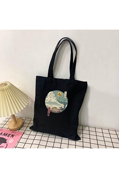 Toum STREETBEAT WEAR Totoro Μαύρη υφασμάτινη τσάντα