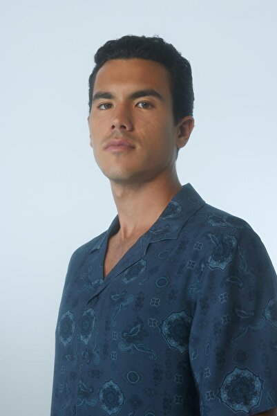 DeFacto Gemustertes Viskose-Kurzarmhemd mit normaler Passform Z5535az23sm