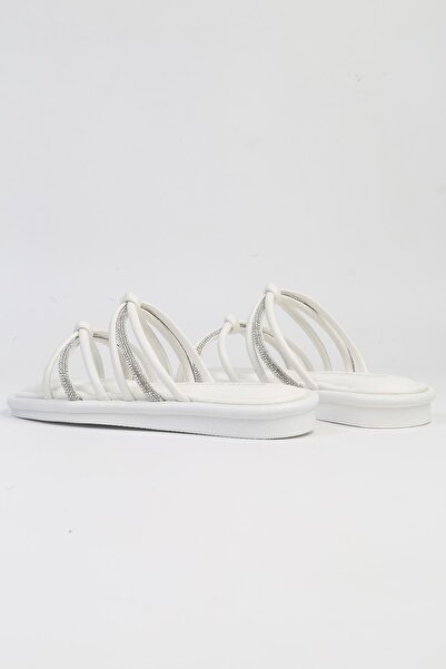 Pierre Cardin ® |   PC-5106-3891 Papuci de zi cu strasuri albi pentru femei