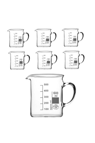 Zürih Ticaret ZURIHLAB Kulplu Cam Beher 600 ml - Kısa Form Isıya Dayanıklı Be...