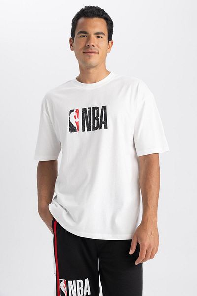 DeFacto Fit Nba Licensed Oversize Fit Crew Neck 100% βαμβακερό T-shirt W6365az23sp