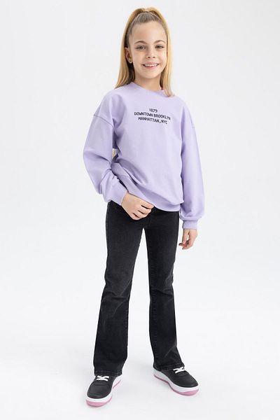DeFacto Dívčí mikina Relax Fit Crew Neck s potiskem Z4188a623sp