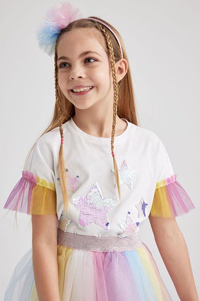 DeFacto Tricou cu mânecă scurtă pentru fetiță Z5097a623sm