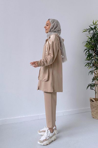 Ka Hijab Camel Hijab Set of 2 - Bag Pocket, Two Thread