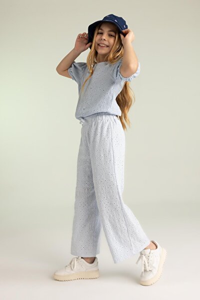 DeFacto Kız Çocuk Wide Leg Brode Eşofman Altı Z6038a623sp
