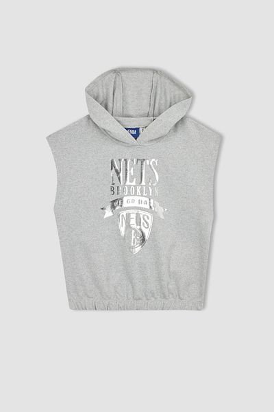 DeFacto Girl Nba Brooklyn Nets Sleeveless Hooded Sweatshirt Z4757a623sp