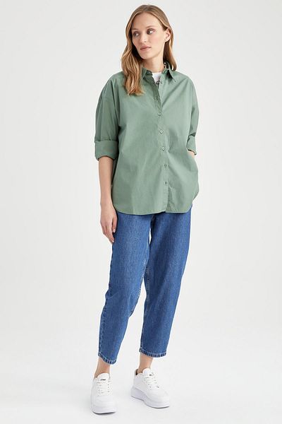 DeFacto Oversize Fit Poplin hosszú ujjú 100% pamut ing T8735az23sp