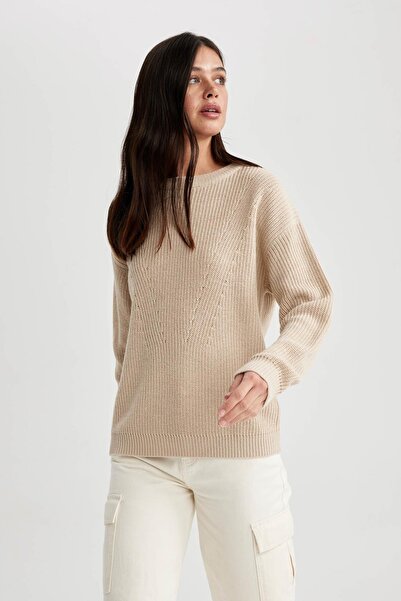 DeFacto Regular Fit Crew Neck Basic Knitwear Sweater H6905Az23Wn