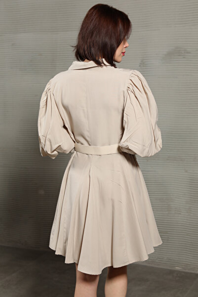 GİYSA Γυναικείο φόρεμα από ζαρτιέρες με μπαλόνι μανίκι