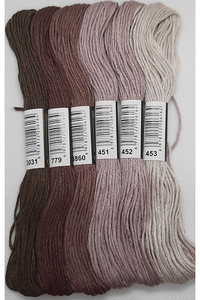 ALMİŞ 6 Pieces Cross Stitch 8 Meters 6 Layers Different Color Cross Stitch Embroidery Rococo Thread-3031 453