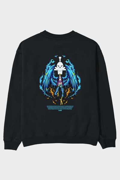 Ankhises Marco Anime Back Štampano Crna Oversize kroj Dukserica Muškarci Žene...