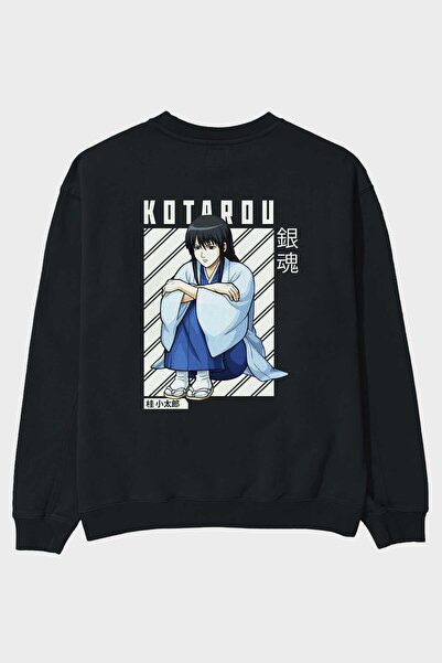 Ankhises Kotarou Katsura GINTAMA Anime Back Štampano Crna Oversize kroj Dukse...