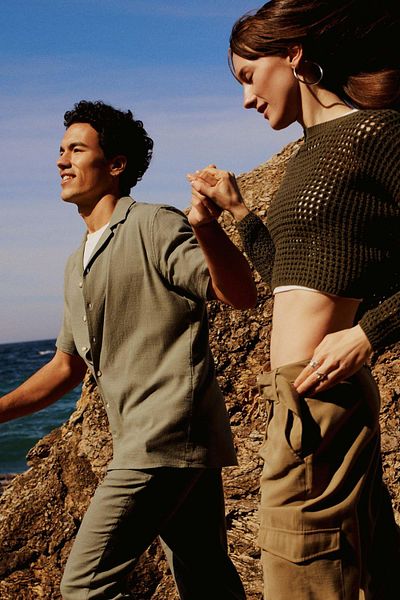 DeFacto Modern Fit Apache Collar Short Sleeve 100% Bavlněná košile Z5189az23sm
