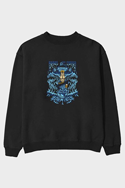 Ankhises MARCO EL FENIX One Piece Anime Front Štampano Crna Oversize kroj Duk...